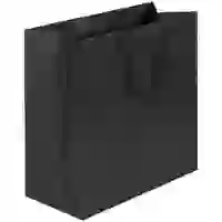 На картинке: Пакет бумажный Porta L, черный на белом фоне