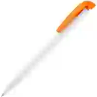 На картинке: Ручка шариковая Favorite, белая с оранжевым на белом фоне