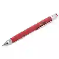 На картинке: Ручка шариковая Construction, мультиинструмент, красная на белом фоне