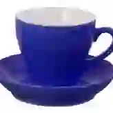 На картинке: Чайная пара Tulip, синяя на белом фоне