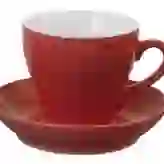 На картинке: Чайная пара Tulip, красная на белом фоне