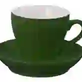 На картинке: Чайная пара Tulip, зеленая на белом фоне