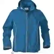 На картинке: Куртка софтшелл мужская Skyrunning, синяя (морская волна) на белом фоне