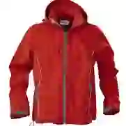 На картинке: Куртка софтшелл мужская Skyrunning, красная на белом фоне
