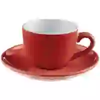 На картинке: Чайная пара Cozy Morning, красная на белом фоне