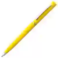 На картинке: Ручка шариковая Euro Chrome, желтая на белом фоне