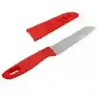 На картинке: Нож кухонный Aztec, красный на белом фоне