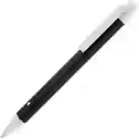 На картинке: Ручка шариковая Button Up, черная с белым на белом фоне
