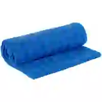 На картинке: Полотенце-коврик для йоги Zen, синее на белом фоне