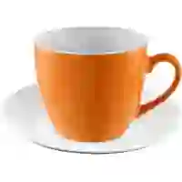 На картинке: Кофейная пара Refined, оранжевая на белом фоне