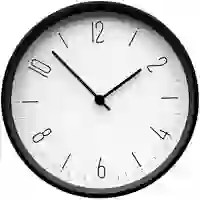 На картинке: Часы настенные Lander, белые с черным на белом фоне