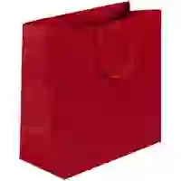 На картинке: Пакет бумажный Porta L, красный на белом фоне