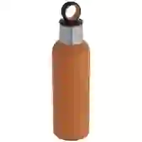 На картинке: Термобутылка Sherp, оранжевая на белом фоне