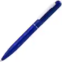 На картинке: Ручка шариковая Scribo, синяя на белом фоне