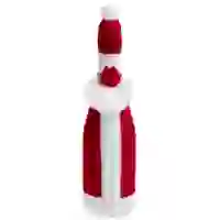 На картинке: Чехол для бутылки «Дед Мороз» на белом фоне