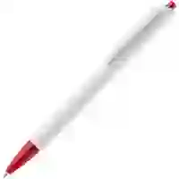 На картинке: Ручка шариковая Tick, белая с красным на белом фоне