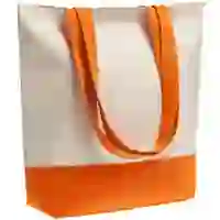 На картинке: Холщовая сумка Shopaholic, оранжевая на белом фоне