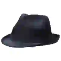 На картинке: Шляпа Gentleman, черная с черной лентой на белом фоне