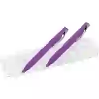 На картинке: Набор Pin Soft Touch: ручка и карандаш, фиолетовый на белом фоне