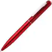 На картинке: Ручка шариковая Scribo, красная на белом фоне