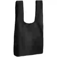 На картинке: Складная сумка для покупок Packins, черная на белом фоне