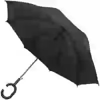 На картинке: Зонт-трость Charme, черный на белом фоне