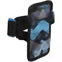На картинке: Сумка-чехол для мобильного телефона Run Mobile Hold, черно-синий на белом фоне