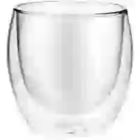На картинке: Стакан с двойными стенками Glass Bubble, бесцветный на белом фоне