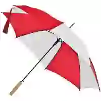 На картинке: Зонт-трость Milkshake, белый с красным на белом фоне