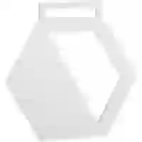 На картинке: Медаль Steel Hexa, белая на белом фоне