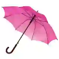 На картинке: Зонт-трость Standard, ярко-розовый (фуксия) на белом фоне