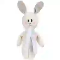 На картинке: Мягкая игрушка Beastie Toys, заяц с белым шарфом на белом фоне