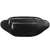 На картинке: Поясная сумка Corsa, черная на белом фоне