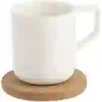 На картинке: Чайная пара Riposo, большая, белая на белом фоне