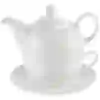 На картинке: Чайный набор «Эгоист», белый на белом фоне