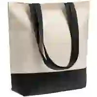 На картинке: Холщовая сумка Shopaholic, черная на белом фоне