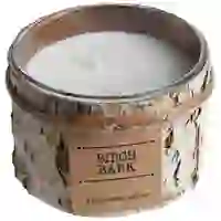 На картинке: Свеча Birch Bark, большая на белом фоне