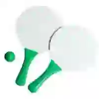 На картинке: Набор для игры в пляжный теннис Cupsol, зеленый на белом фоне