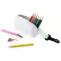 На картинке: Набор Hobby с цветными карандашами и точилкой, белый на белом фоне