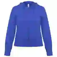 На картинке: Толстовка женская Hooded Full Zip ярко-синяя на белом фоне