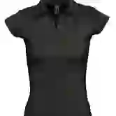 На картинке: Рубашка поло женская без пуговиц Pretty 220, черная на белом фоне