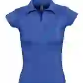 На картинке: Рубашка поло женская без пуговиц Pretty 220, ярко-синяя (royal) на белом фоне