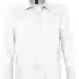На картинке: Рубашка мужская с длинным рукавом Brighton, белая на белом фоне