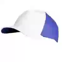 На картинке: Бейсболка Unit Pro, белая с синим на белом фоне