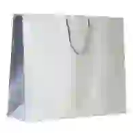 На картинке: Пакет бумажный «Блеск», большой, серебристый на белом фоне