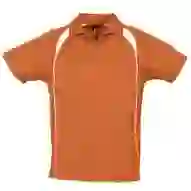 На картинке: Спортивная рубашка поло Palladium 140 оранжевая с белым на белом фоне