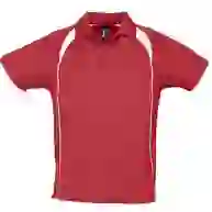 На картинке: Спортивная рубашка поло Palladium 140 красная с белым на белом фоне