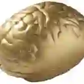 На картинке: Антистресс «Золотой мозг» на белом фоне