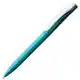 Ручка шариковая Pin Silver, голубой металлик на белом фоне