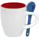 Кофейная кружка Pairy с ложкой, красная с синей на белом фоне